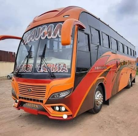 Rayan Coach front view on the Nairobi–Garissa corridor